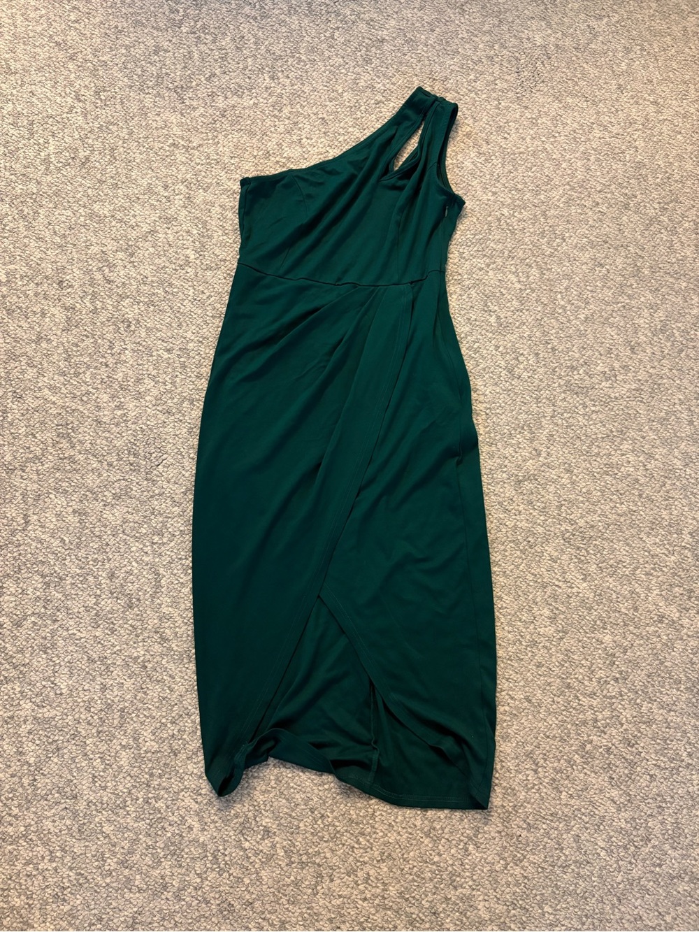 Womenβs One-Shoulder Green formal Midi Dress